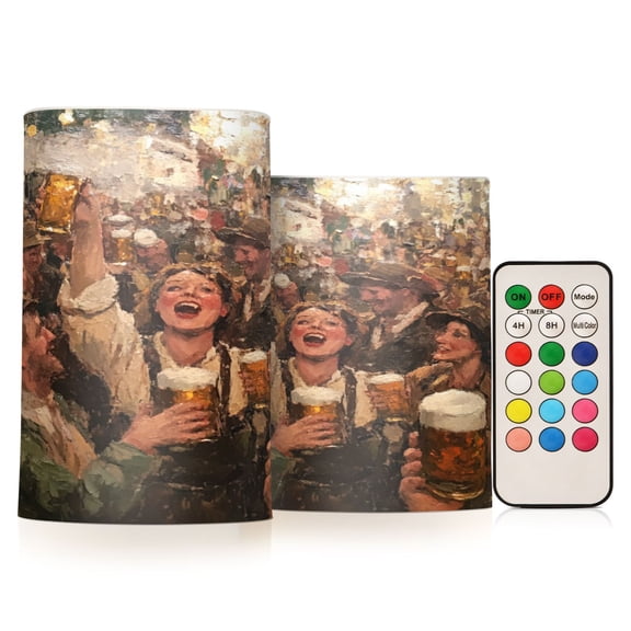 WOBOGO Size Combo Candle Flickering Flameless with Remote Control and Timer for Romantic Atmosphere Beer Festival
