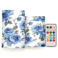 thumbnail image 1 of WOBOGO Size Combo Candle Flickering Flameless with Remote Control and Timer for Romantic Atmosphere Blue Rose, 1 of 7