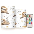 thumbnail image 1 of WOBOGO Size Combo Candle Flickering Flameless with Remote Control and Timer for Romantic Atmosphere Cute Cartoon Sloth Pattern with Moon and Stars, 1 of 7