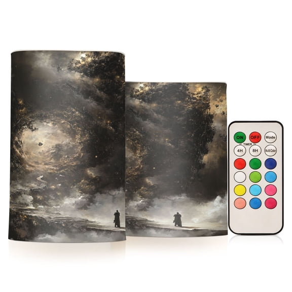 WOBOGO Size Combo Candle Flickering Flameless with Remote Control and Timer for Romantic Atmosphere Heavenly Law