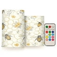 thumbnail image 1 of WOBOGO Size Combo Candle Flickering Flameless with Remote Control and Timer for Romantic Atmosphere Honeycomb with Bees Pattern, 1 of 7