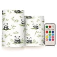 thumbnail image 1 of WOBOGO Size Combo Candle Flickering Flameless with Remote Control and Timer for Romantic Atmosphere Lovely Panda with Bamboo, 1 of 7