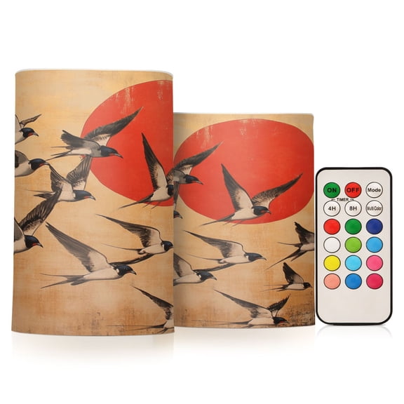 WOBOGO Size Combo Candle Flickering Flameless with Remote Control and Timer for Romantic Atmosphere Millennium Of The Goose