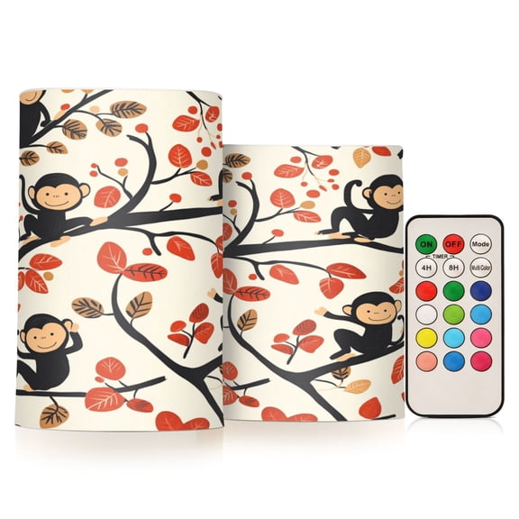 WOBOGO Size Combo Candle Flickering Flameless with Remote Control and Timer for Romantic Atmosphere Naughty Monkey