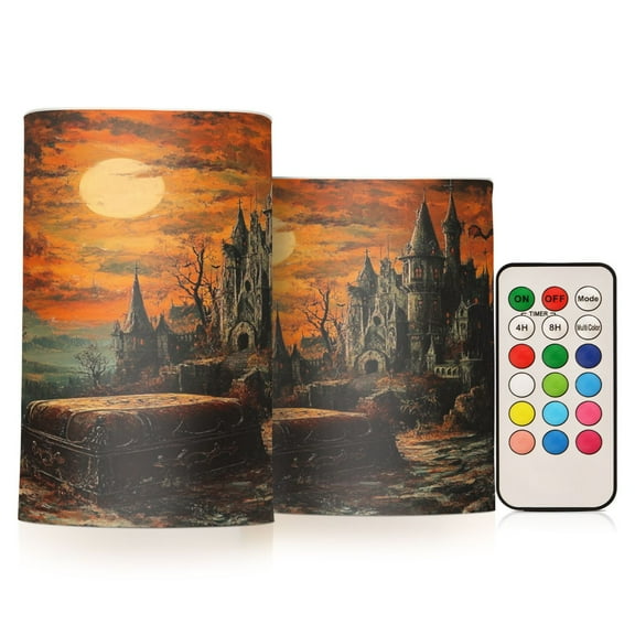 WOBOGO Size Combo Candle Flickering Flameless with Remote Control and Timer for Romantic Atmosphere The Coffin Of The Vampire Count