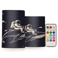 thumbnail image 1 of WOBOGO Size Combo Candle Flickering Flameless with Remote Control and Timer for Romantic Atmosphere Whale Riding Astronaut Pattern, 1 of 7