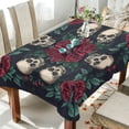 thumbnail image 1 of WOBOGO Skull Red Rose Darkpattern Square Tablecloth 54×54in Polyester Fabric Tablecloth Washable Dust Resistant Wrinkle Resistant, 1 of 9