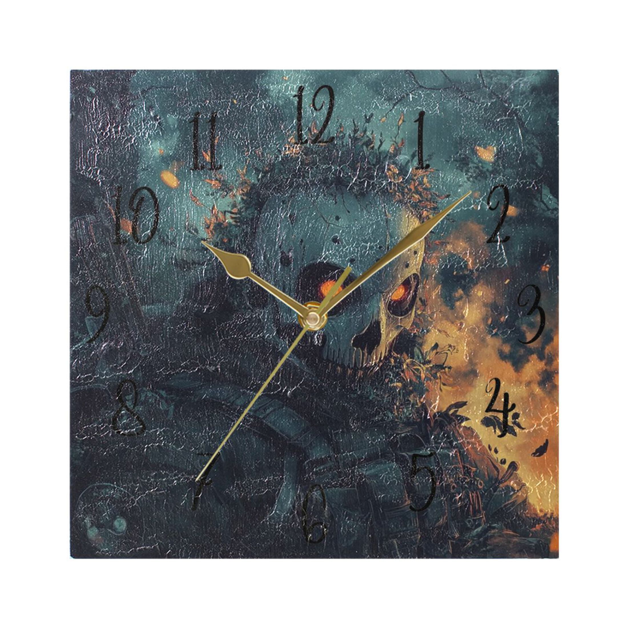 WOBOGO Skull Soldier Wall Clock 7.78 Inch Battery Operated Silent Unit ...