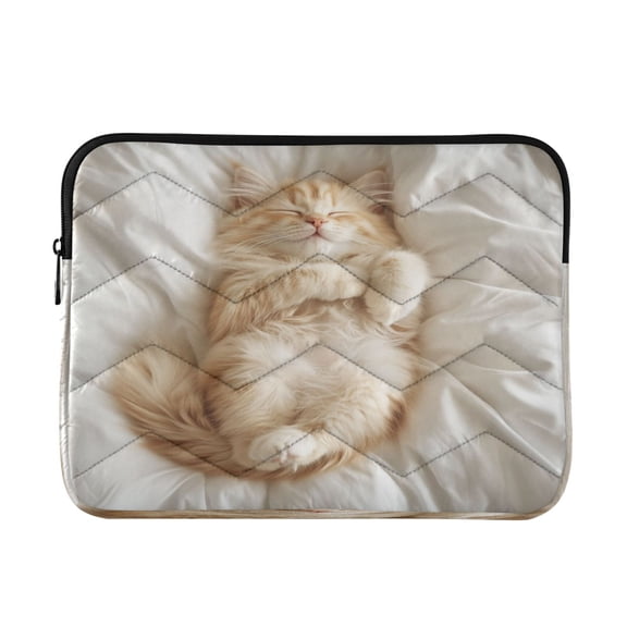 WOBOGO Sleeping Cat Laptop Sleeve 13.4 inch Lightweight Zipper Design Soft Padded Protection Against Scratches and Impacts