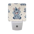 thumbnail image 1 of WOBOGO Smile Cute Rhinoceros LED Night Light 2 Pcs Set 0.5 Watt Wall Plug in Dusk to Dawn Automatic Switch Soft White Light, 1 of 7