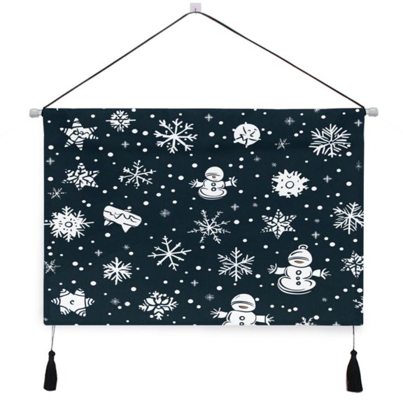 WOBOGO Snowflakes Pattern Living Room Canvas Wall Art Bedroom Study Framed Canvas Print Artwork Home Office Decorations 24.516.7in