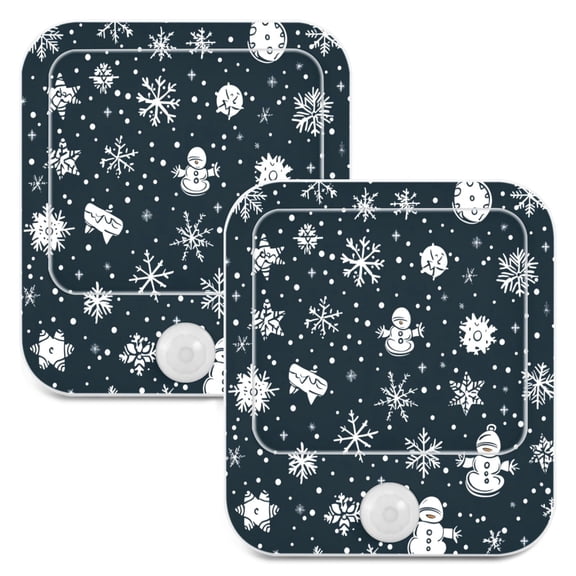 WOBOGO Snowflakes Pattern Night Light Lamp with Smart Sensor Dusk to Dawn Sensor 0.6W Plug-in 2-Pack