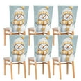 thumbnail image 1 of WOBOGO Snowman Wearing A Yellow and White Scarf Dining Room Chair Covers 6 Pieces Super Fit Elastic Fiber Removable Washable Protective Cover, 1 of 6