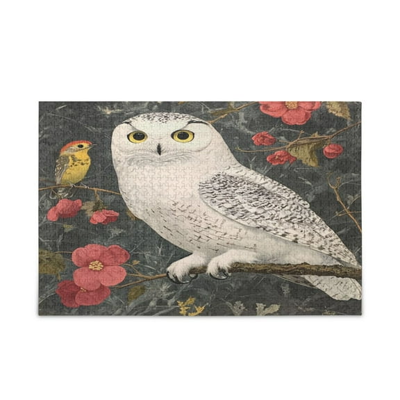 WOBOGO Snowy Owl Puzzle Challenge 500 Piece Jigsaw Suitable for Game Night Finished Size 20.5 x 14.9in