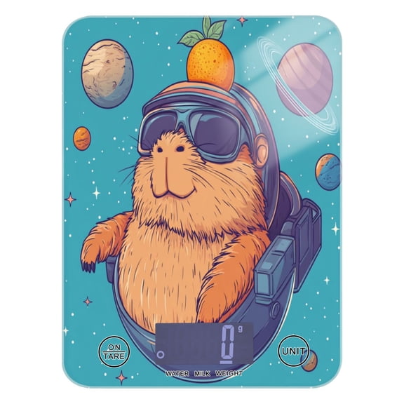 WOBOGO Space Capybara Kitchen Scale Digital Gram and Ounce Weighing for Cooking Baking Ketogenic Diet Meal Prep