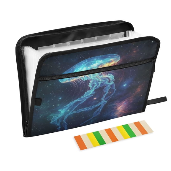 WOBOGO Space Jellyfish Expanding File Folder Letter Size Accordion Filing Organizer 13 Pocket Separate Organ Pocket