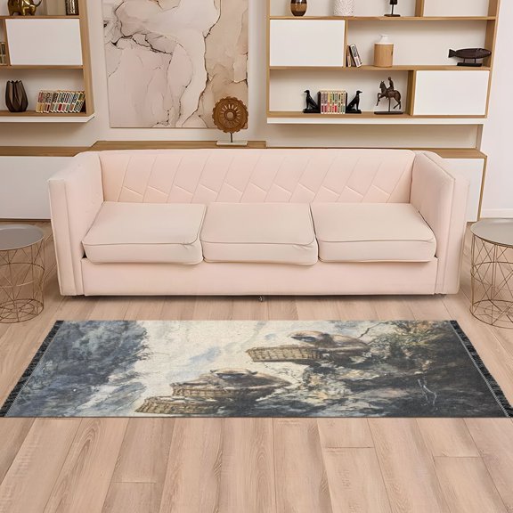 WOBOGO Spirit Monkeys Bedside long rug delicate and soft modern indoor area decor non slip carpet for bed room corridor entrance balcony