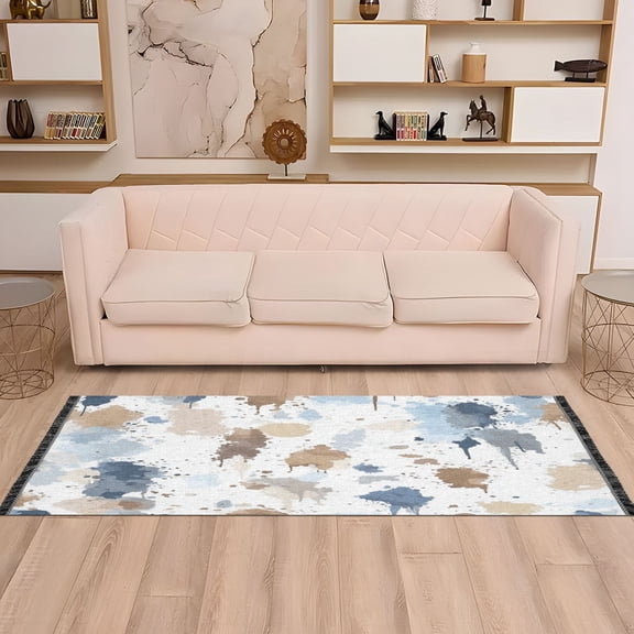 WOBOGO Sprinkle Watercolor Bedside long rug delicate and soft modern indoor area decor non slip carpet for bed room corridor entrance balcony