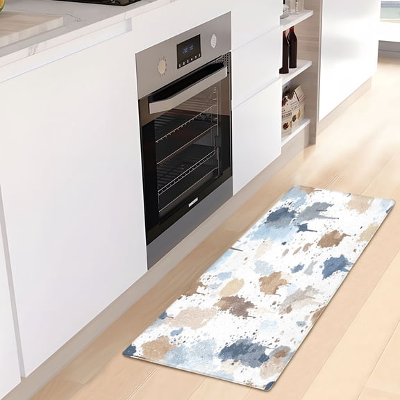 WOBOGO Sprinkle Watercolor Carpet 39x20in Kitchen Bathroom Plush Absorbent Non-Slip Floor Mat