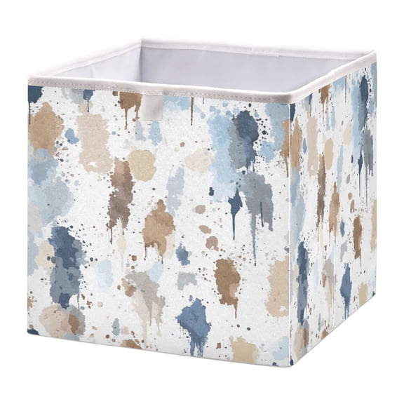 WOBOGO Sprinkle Watercolor Storage Basket Foldable Easy to Clean Durable with Hollow Support Plate with Handle 15.75×10.63×6.96 in