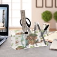 thumbnail image 1 of WOBOGO St Patricks Dachshund in A Shamrock Hat Pattern Acrylic Pen Holder 4 Compartments Clear Pencil Organizer Makeup Brush Storage Case, 1 of 7