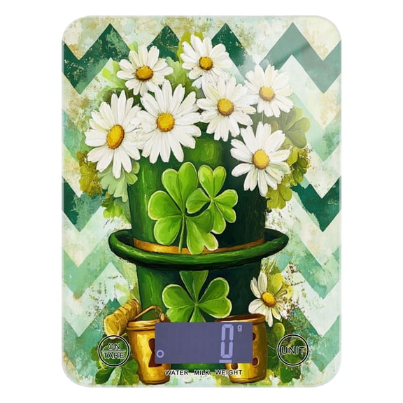 WOBOGO St Patricks Daisies Hat Kitchen Scale Digital Gram and Ounce Weighing for Cooking Baking Ketogenic Diet Meal Prep
