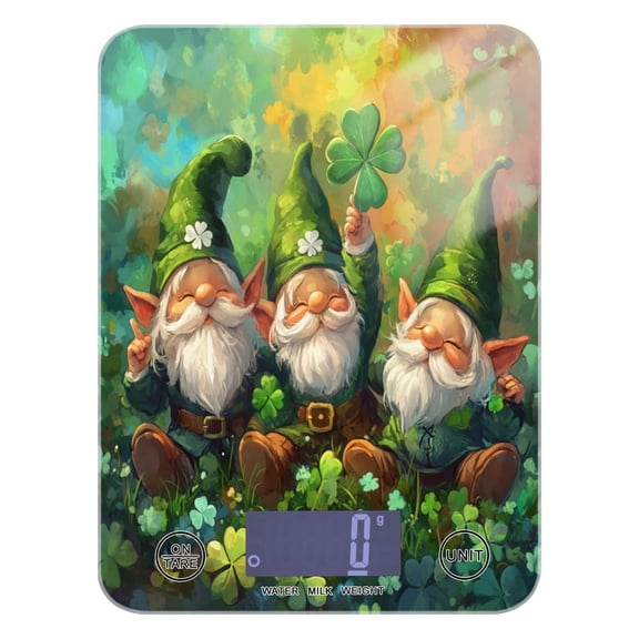 WOBOGO St Patricks Gnomes Kitchen Scale Digital Gram and Ounce Weighing for Cooking Baking Ketogenic Diet Meal Prep