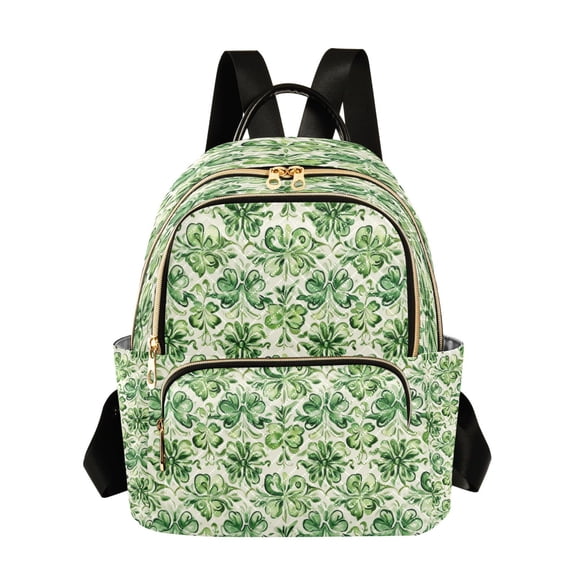 WOBOGO St Patricks Green Cloverleaf Butterfly Backpack Durable Lightweight Shoulder Bag Built-in Laptop Sleeve and Multiple Utility Compartments