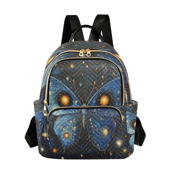 WOBOGO Star Blue Butterfly Butterfly Backpack Durable Lightweight Shoulder Bag Built-in Laptop Sleeve and Multiple Utility Compartments