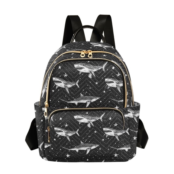WOBOGO Star Bottom Sharks Backpack Durable Lightweight Shoulder Bag Built-in Laptop Sleeve and Multiple Utility Compartments