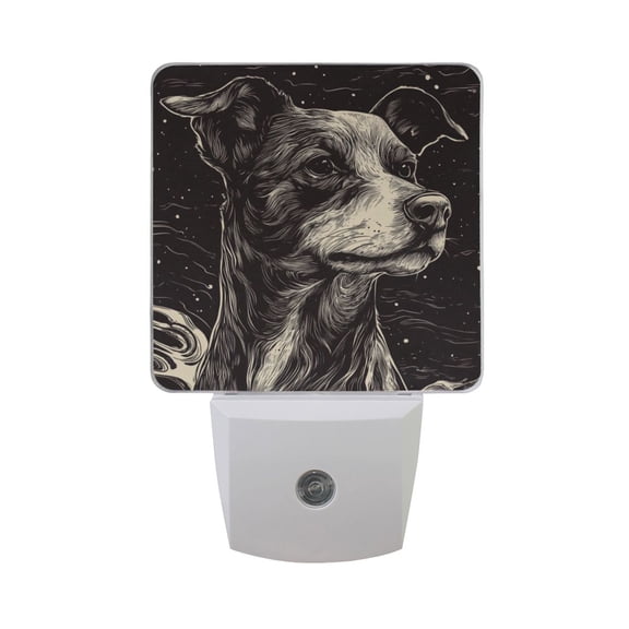 WOBOGO Starlight Dog Pattern LED Night Light 2 Pcs Set 0.5 Watt Wall Plug in Dusk to Dawn Automatic Switch Soft White Light