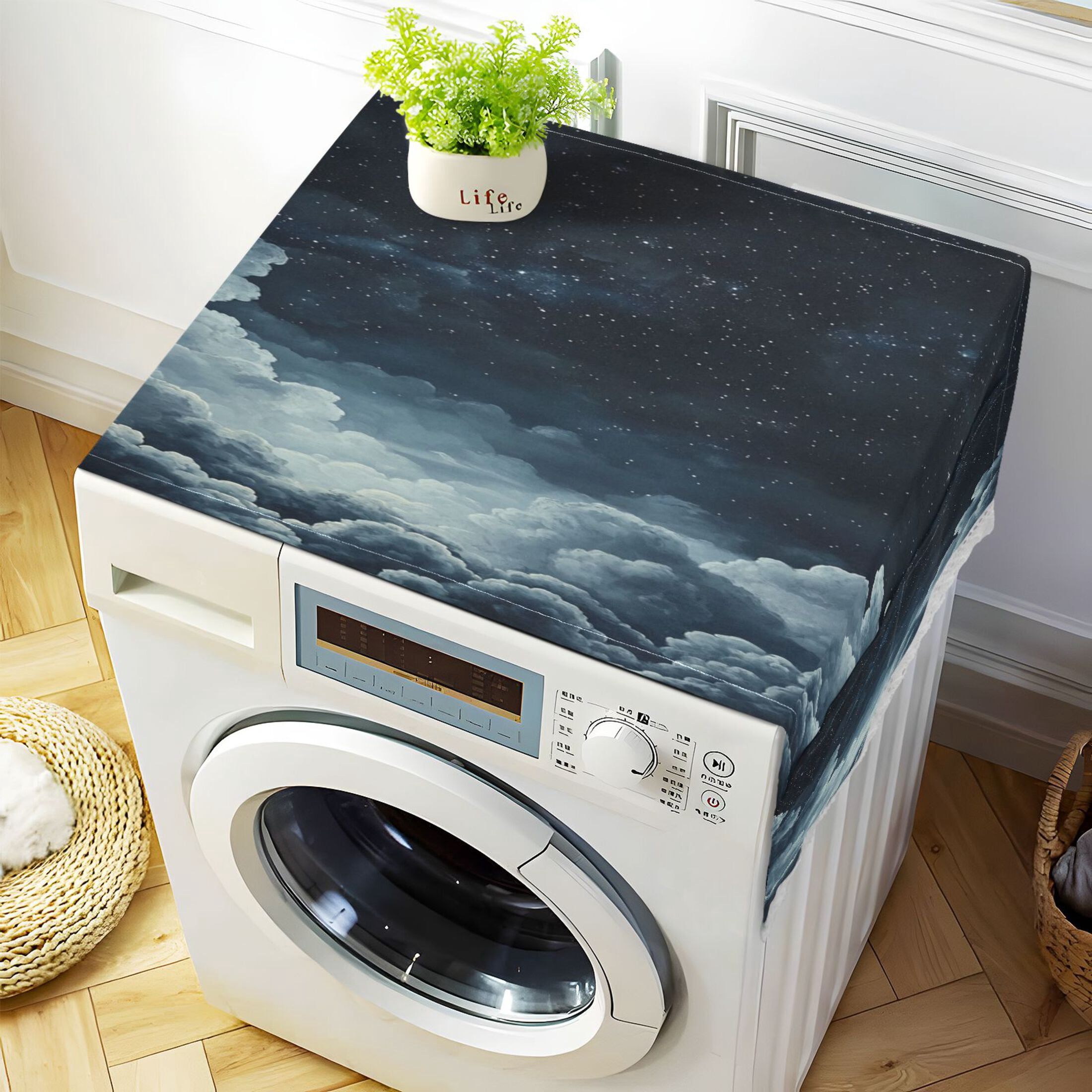 WOBOGO Starry Night Sky Picture Washing Machine Cloth Dryer Refrigerator Top Cover Protective Non-Slip Mat For Kitchen Laundry
