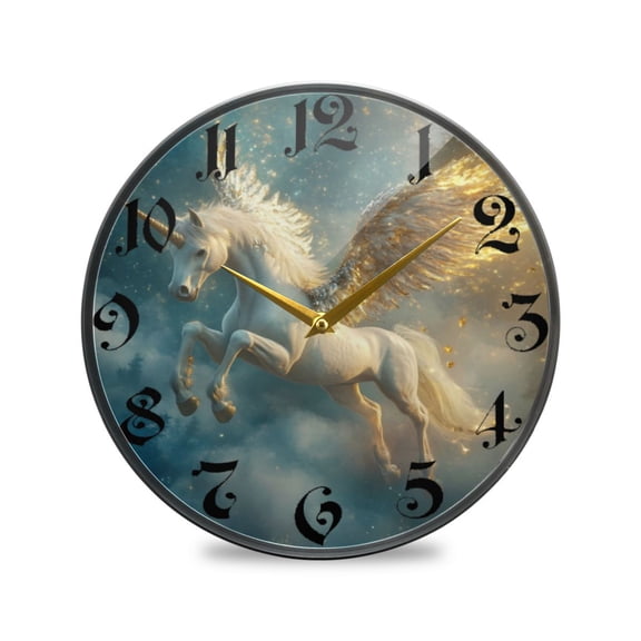 WOBOGO Starry Sky Pegasus Acrylic Wall Clock Battery Operated 9.5in Silent No Tick Bedroom Living Room Office Classroom Decoration