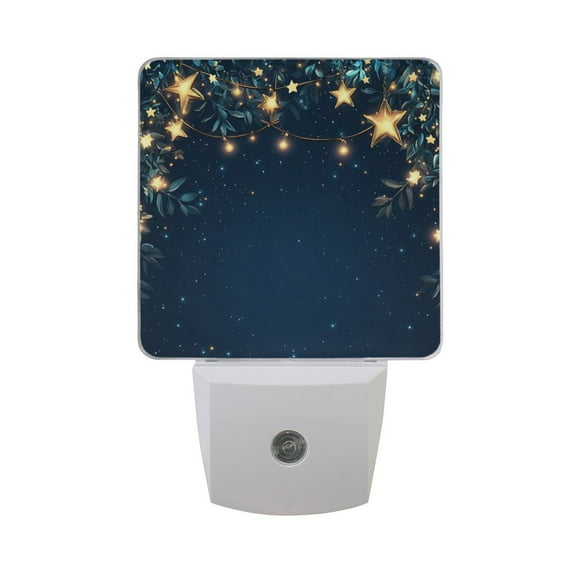 WOBOGO Stars on A Dark Blue Sky LED Night Light 2 Pcs Set 0.5 Watt Wall Plug in Dusk to Dawn Automatic Switch Soft White Light