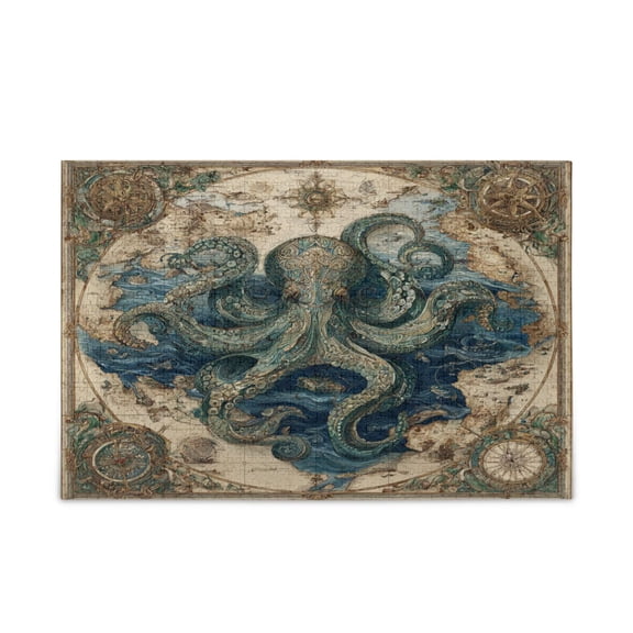 WOBOGO Steam Octopus Puzzle Challenge 500 Piece Jigsaw Suitable for Game Night Finished Size 20.5 x 14.9in