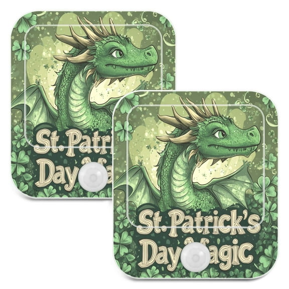 WOBOGO Stpatricks Day Anime Dragon Night Light Lamp with Smart Sensor Dusk to Dawn Sensor 0.6W Plug-in 2-Pack