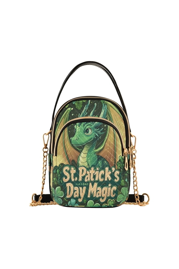 Stpatricks Day Cartoon Dragon Ladies Chain Shoulder Bag Fashion Designer Handbag Versatile Classic Style