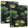thumbnail image 1 of WOBOGO Stpatricks Day Four Leaf Clover File Folders Extra Large Capacity to Hold 200 Sheets of Documents Hard Shell Ring Binder for School Home Office, 1 of 10