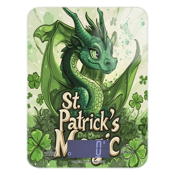 WOBOGO Stpatricks Day Green Dragon Kitchen Scale Digital Gram and Ounce Weighing for Cooking Baking Ketogenic Diet Meal Prep