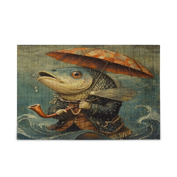 WOBOGO Strange Fish Puzzle Challenge 1000 Piece Jigsaw Suitable for Game Night Finished Size 29.5 x 19.7in