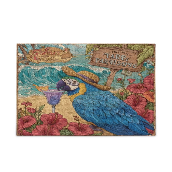 WOBOGO Straw Hat Parrot Puzzle Challenge 500 Piece Jigsaw Suitable for Game Night Finished Size 20.5 x 14.9in