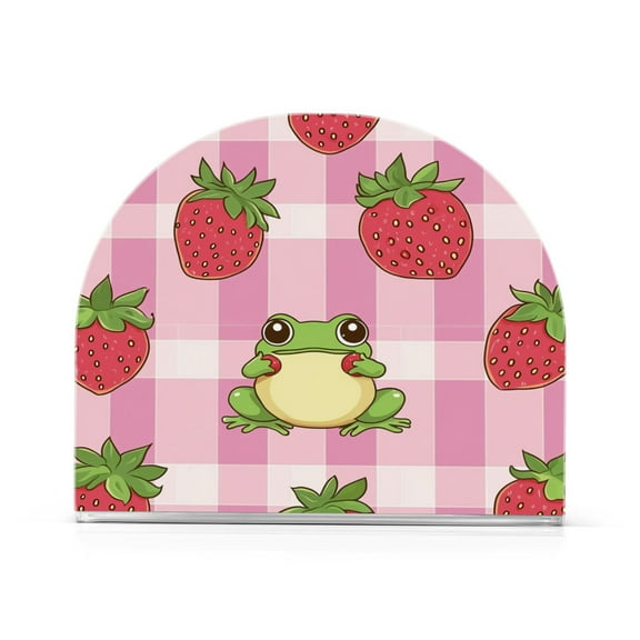 WOBOGO Strawberry Frog Pattern Clear Acrylic Napkin Holder Kitchen Tissue Face Towel Cocktail Rack Bar Restaurant Dinner Paper Dispenser