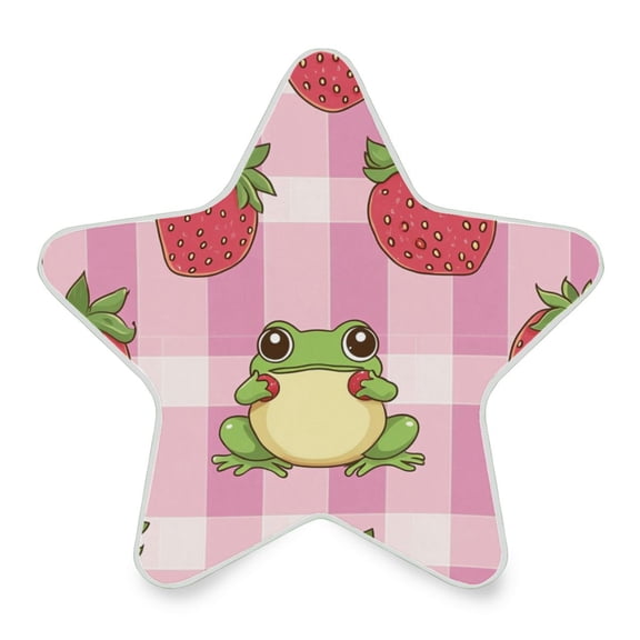 WOBOGO Strawberry Frog Pattern LED Star Night Light 0.2 Watt Wall Plug Dusk to Dawn Auto Switch Adjustable Brightness Soft White Light