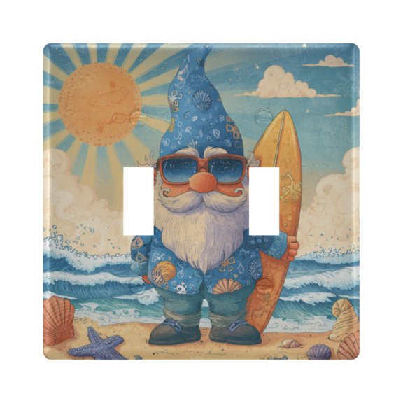 WOBOGO Summer Dwarf 2-hole Switch Plates PC Flame Retardant Plastic Material Glossy Finish Smooth Touch 4.56x4.48x0.27in