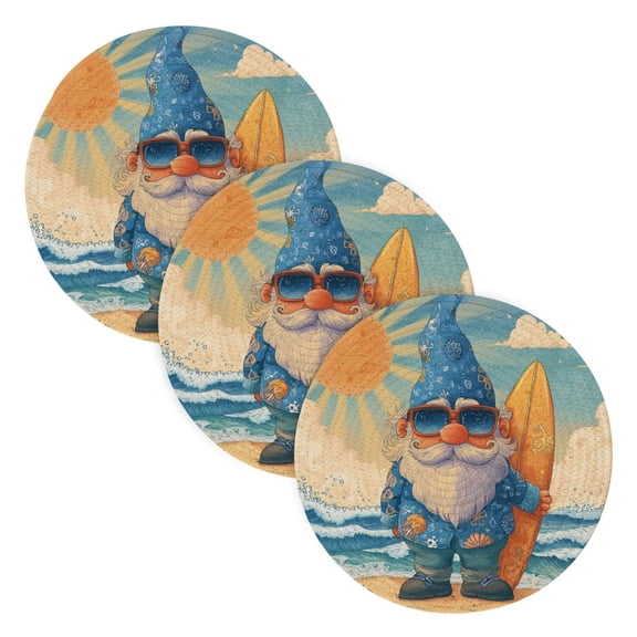 WOBOGO Summer Dwarf Coil Placemats 3pcs Resistant Hot Pads Mat for Table Counter Cooking Potholder 15in