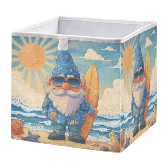 WOBOGO Summer Dwarf Storage Basket Foldable Easy to Clean Durable with Hollow Support Plate with Handle 11.02×11.02×11.02 in