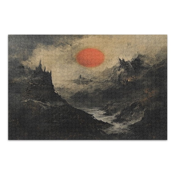 WOBOGO Sundown Jigsaw Puzzle Challenge 500 Piece Jigsaw Suitable for Game Night Finished Size 20.5 x 14.9in