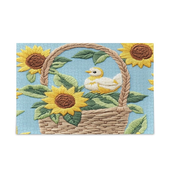 WOBOGO Sunflower Chicks Puzzle Challenge 500 Piece Jigsaw Suitable for Game Night Finished Size 20.5 x 14.9in