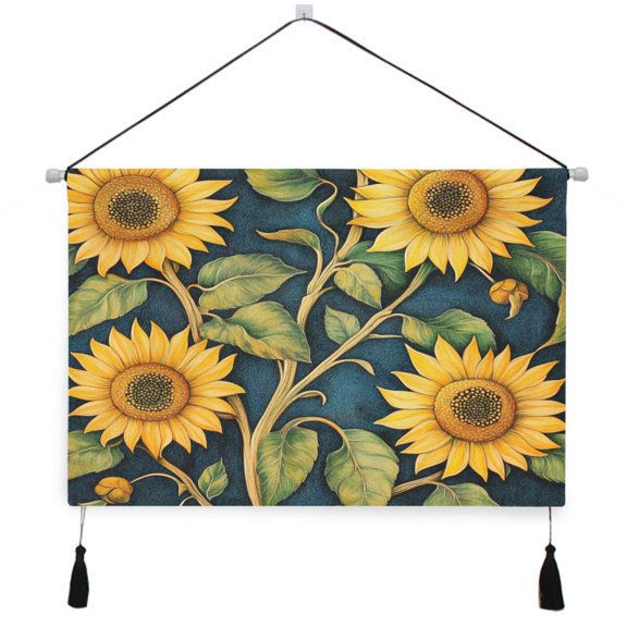 WOBOGO Sunflowers Living Room Canvas Wall Art Bedroom Study Framed Canvas Print Artwork Home Office Decorations 24.5×16.7in
