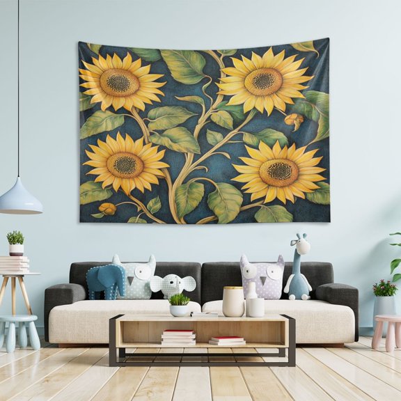 WOBOGO Sunflowers Tapestry 60×40in Home Living Room Bedroom Wall Hanging Ornaments